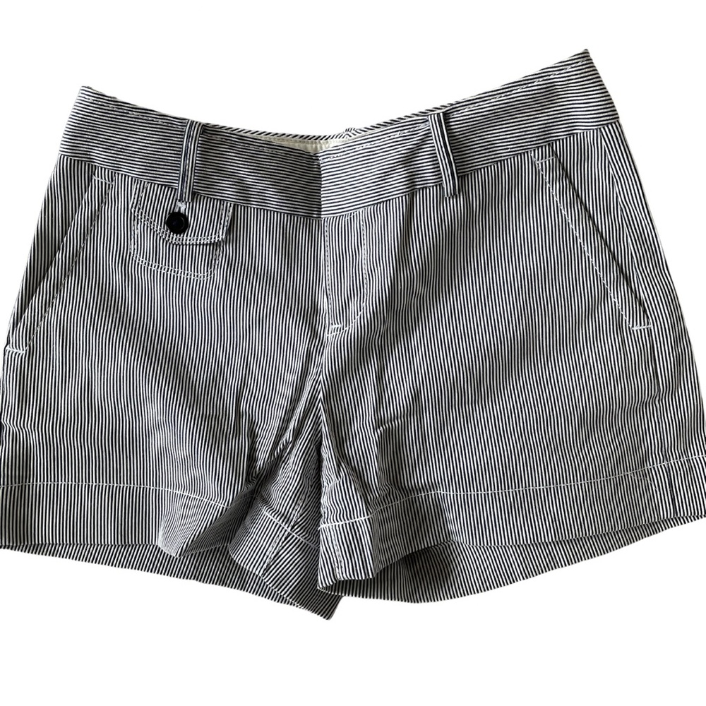 Banana Republic Navy Pinstripe Shorts, Martin Fit, Size 0 - Picture 1 of 5
